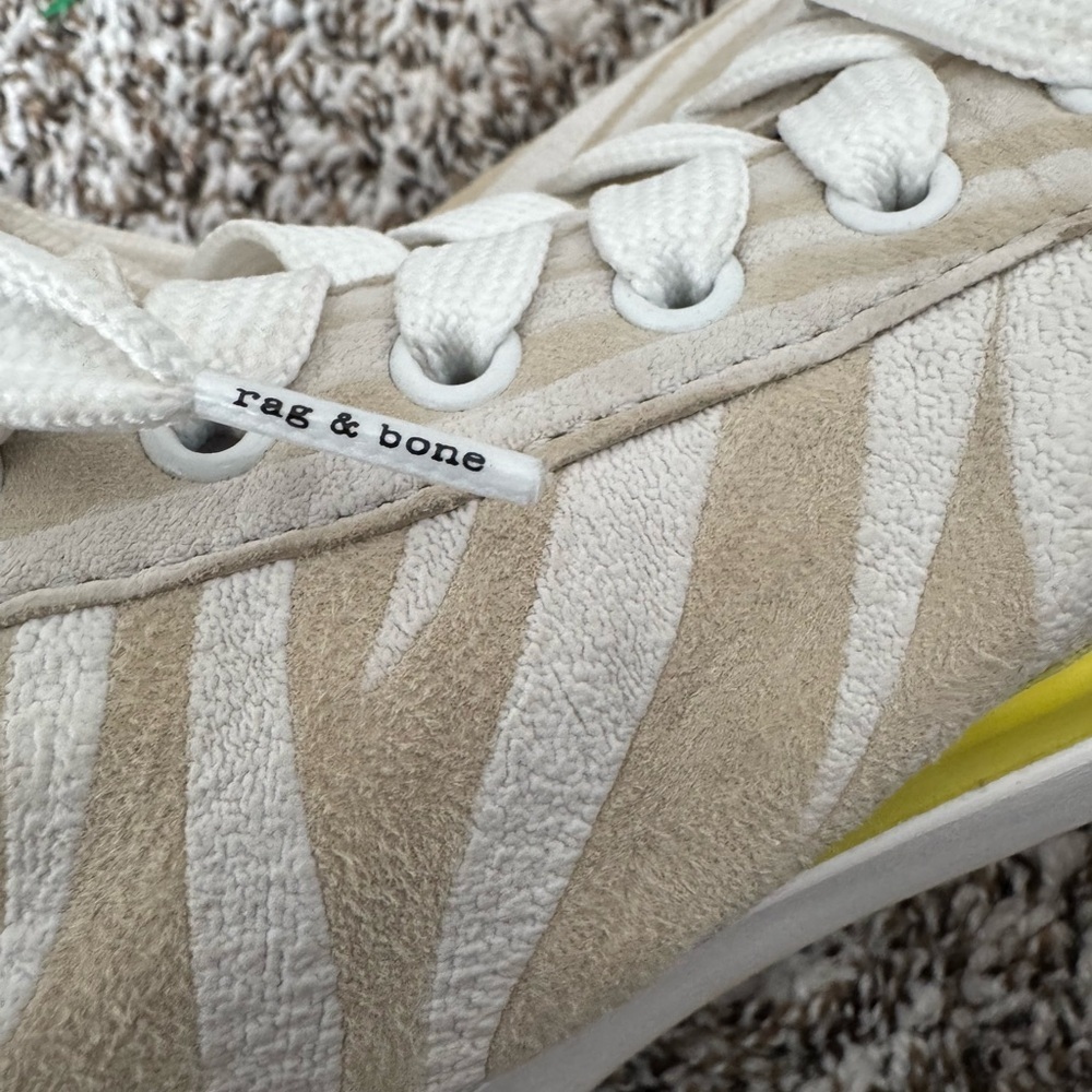 Rag & Bone Zebra Print Sneakers Women’s EU 38 US 7.5 Canvas Leather Low Top - Picture 3 of 10